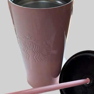 Starbucks Pink Stainless Steel Cold Cup 16oz – Lid & Straw